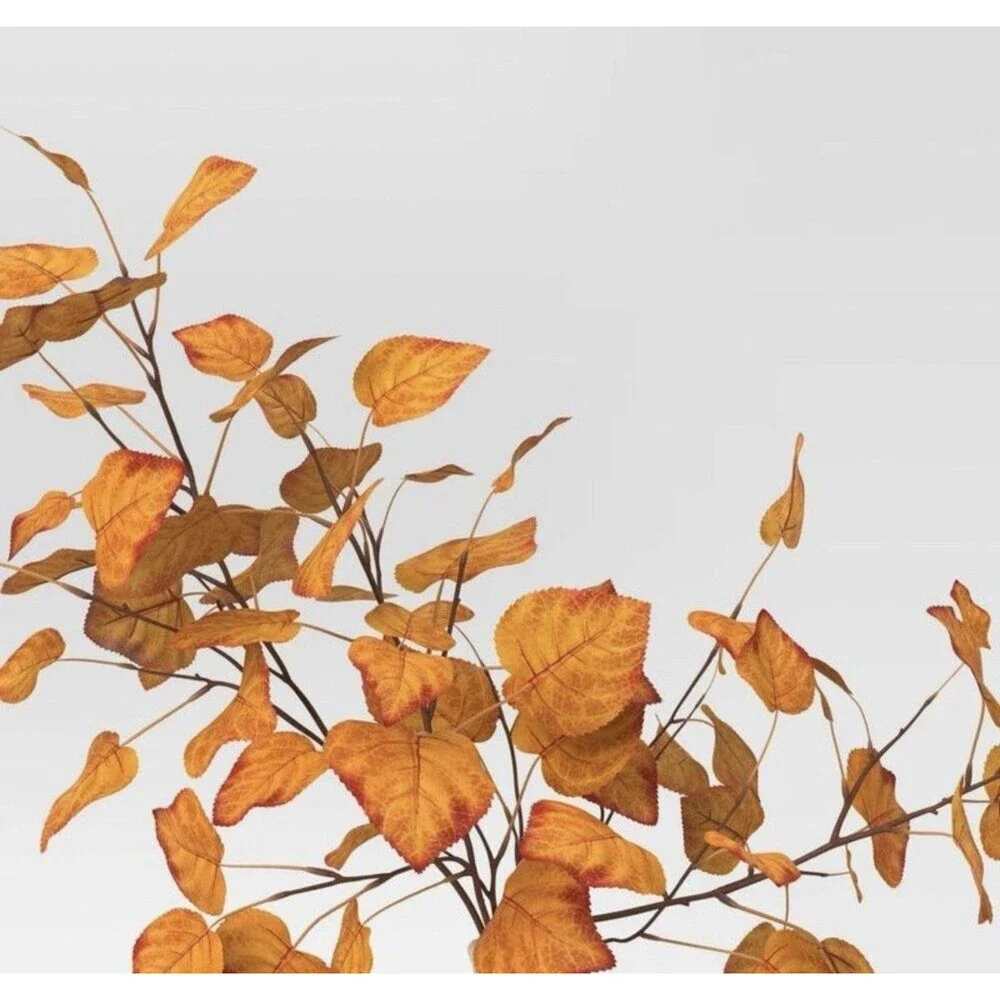 Large 22” Orange Fall Leaf Artificial Plant Arrangement - Threshold NEW